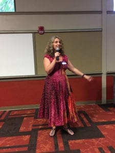 Christiana teaching at a tarot conference