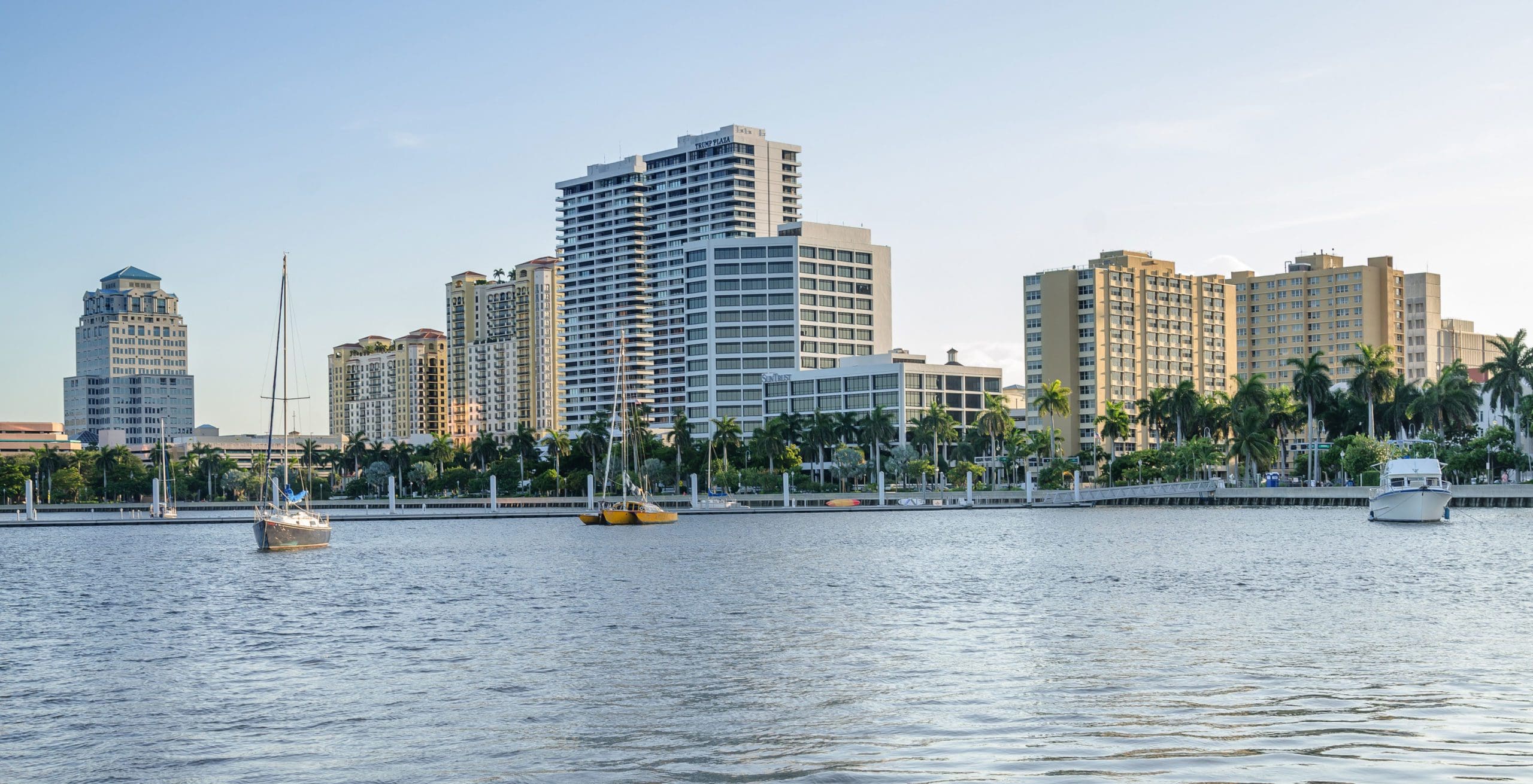 Downtown West Palm Beach viewed from the Intercostal.
