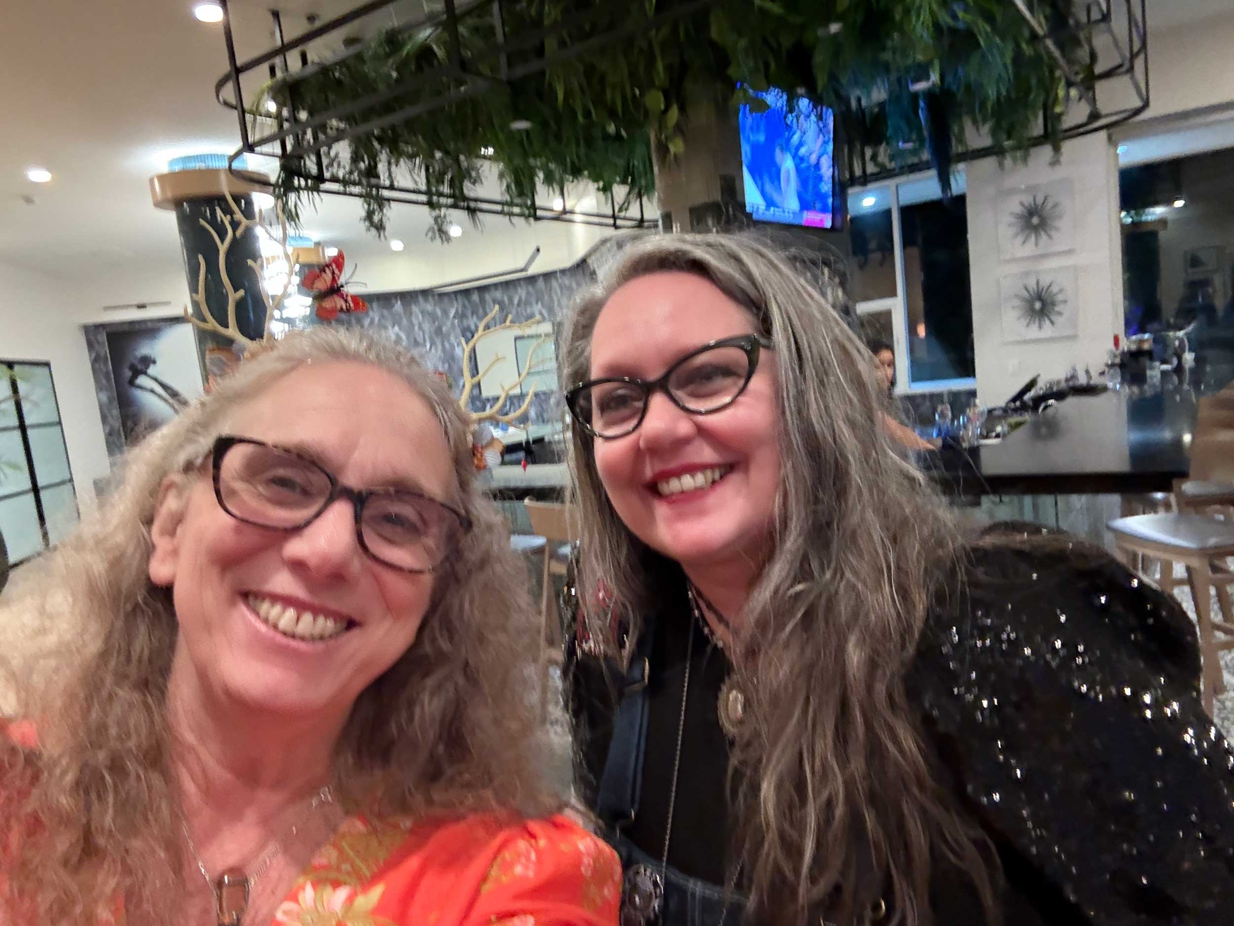 Christiana Gaudet with Kristine Gorman at the bar at StaarCon 5.