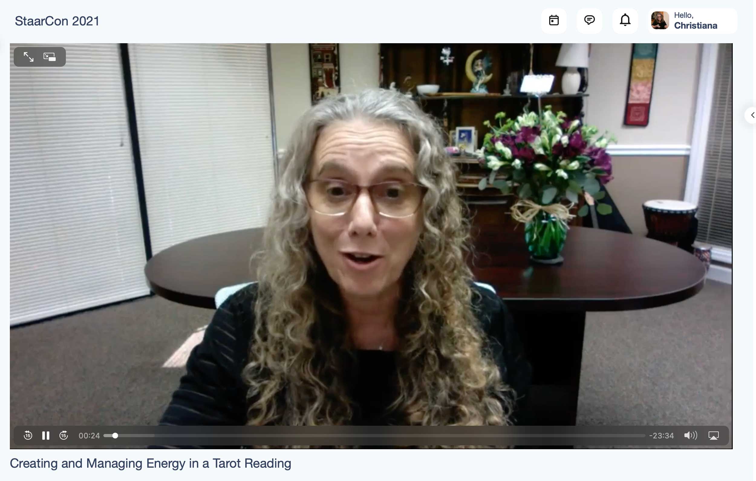 Christiana Gaudet presenting virtually at StaarCon 2021.