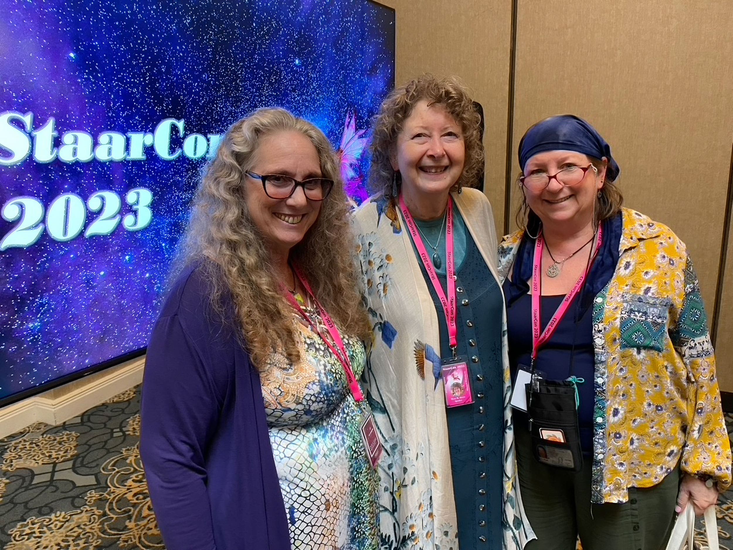 Mary K Greer, Christiana Gaudet, and Christine Ashworth at StaarCon 2023.