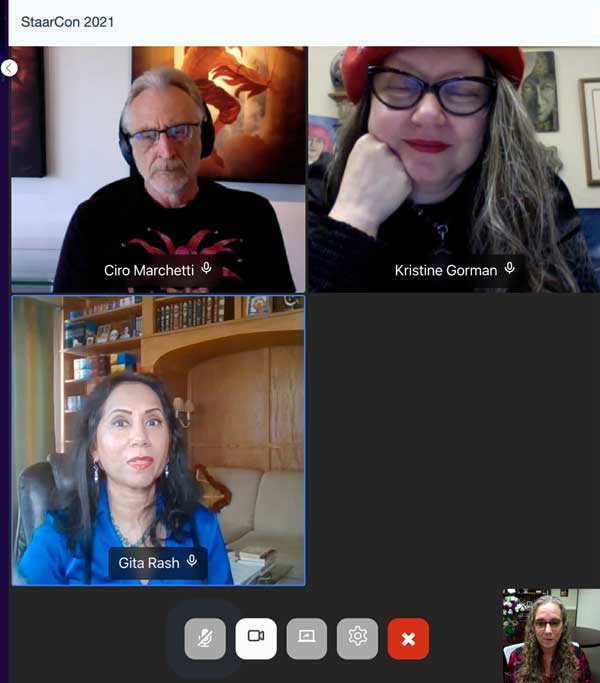 Ciro Marchetti, Kristine Gorman, and Gita Rash presenting at StaarCon 2021.