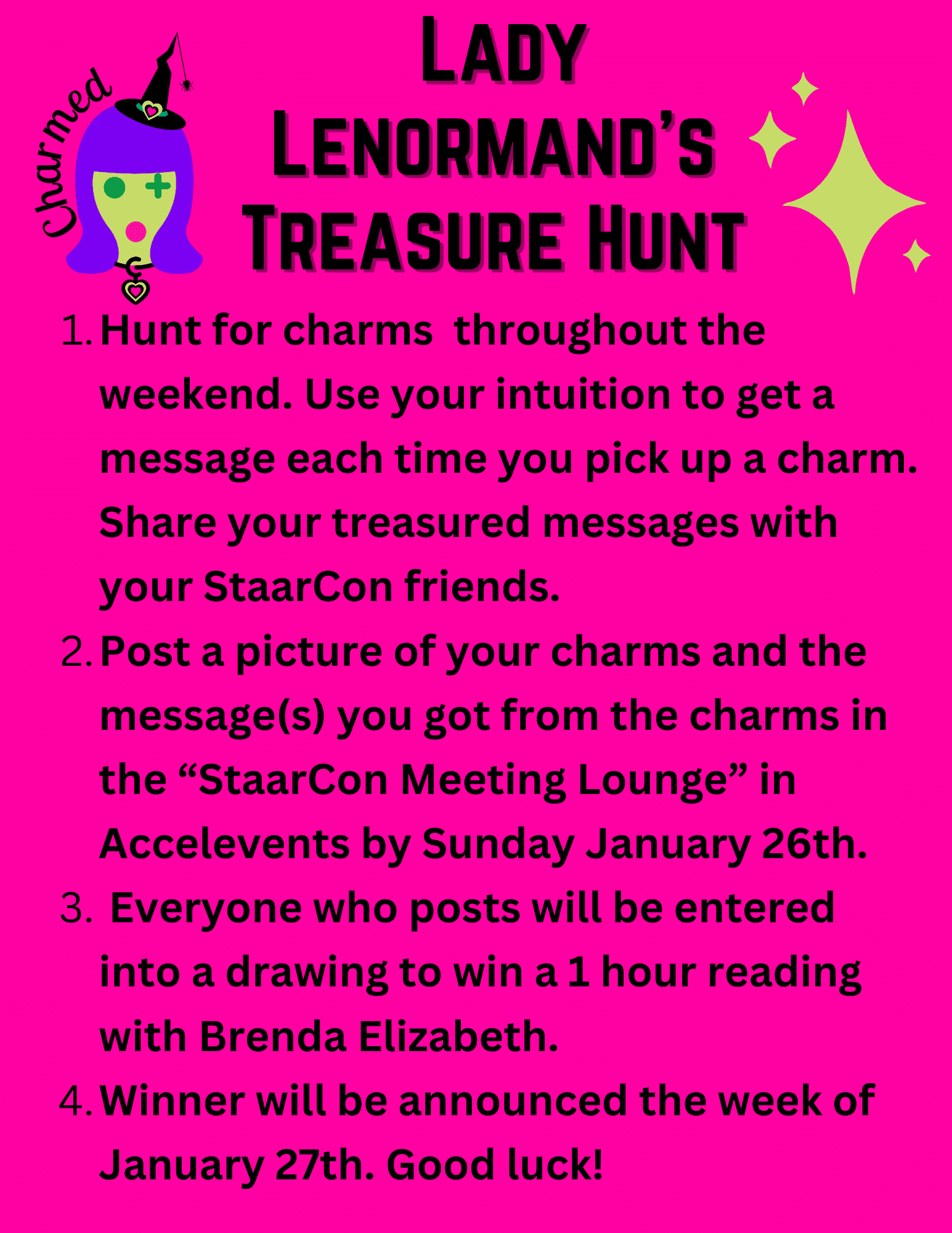 Charmed Treasure Hunt details for StaarCon 5!